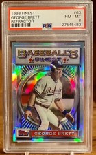 GEORGE BRETT 1993 FINEST REFRACTOR BASEBALL CARD #63 PSA 8 NM-MT RARE HOF TOPPS