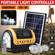 Solar Panel Power Charging Generator Home System Kit with 3 LED Bulbs Outdoor