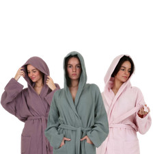 UNISEX LUXURY MUSLIN COTTON BATH ROBE TOWELLING DRESSING GOWN TERRY TOWEL SOFT