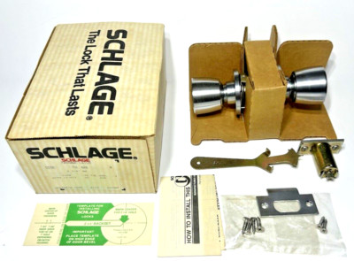 Schlage D10S TUL 626 Passage Latch Grade 1 Satin Chrome Heavy Duty NOS