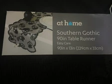 Black Skulls Southern Gothic 90 Inch Table Runner. Brand New. 