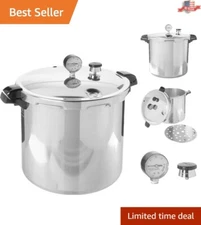 Versatile 23-Quart Induction-Compatible Pressure Canner for Effortless Canning