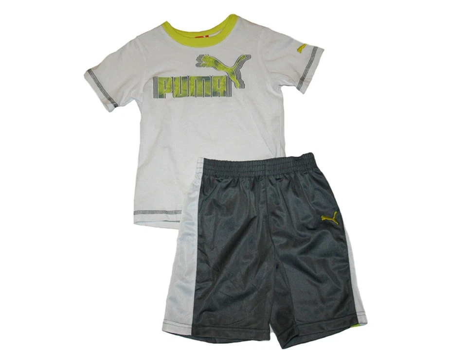 Conjunto de Pantalones Cortos y Camisa PUMA Bebé Niño, Conjunto de Pantalones Cortos Infantiles PUMA NUEVO CON ETIQUETAS Foto 2 de 4