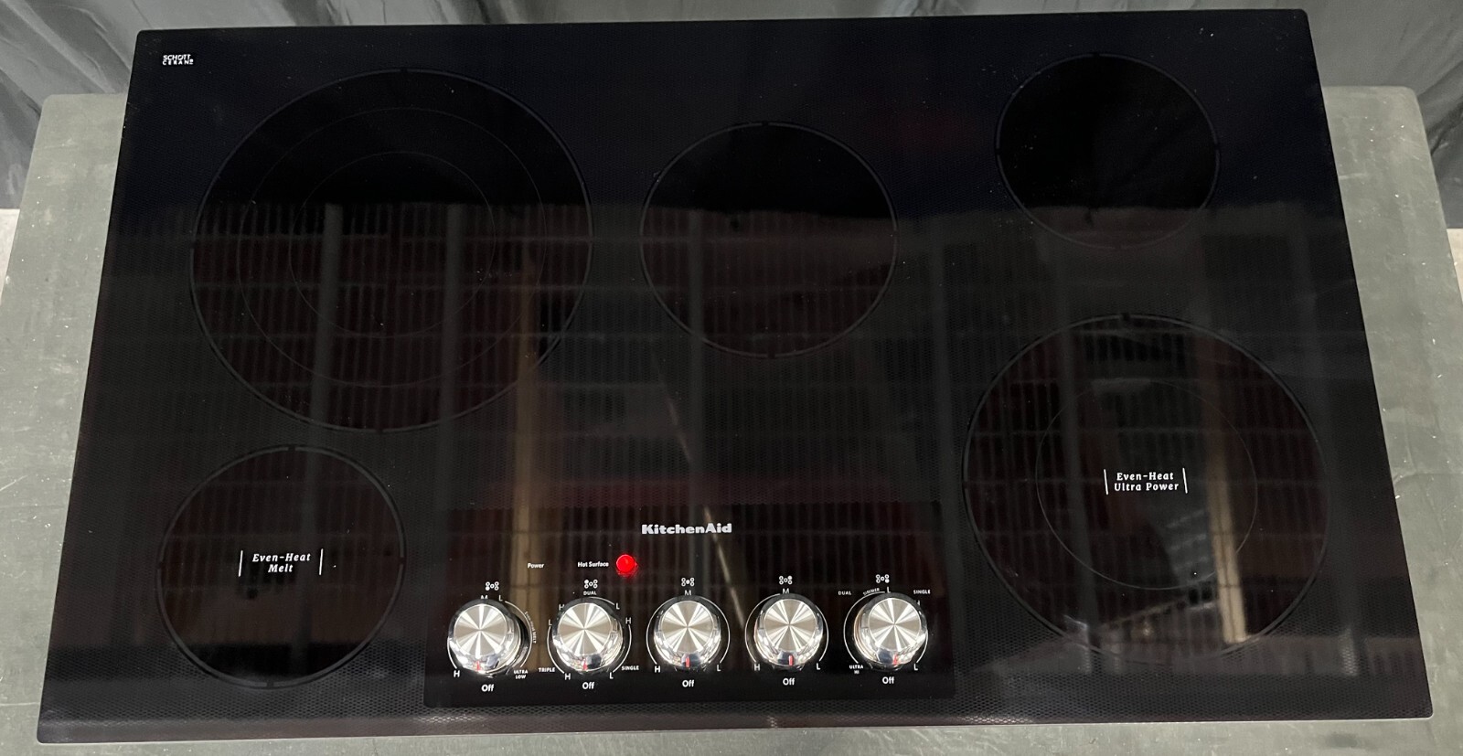 KitchenAid KCES556HBL 36 Inch Electric Cooktop with 5 Radiant Elements