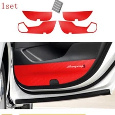 For Honda Accord 2018-2021 Red Sticker Inner Door Anti-Kick Panel Cover Trim 4PC
