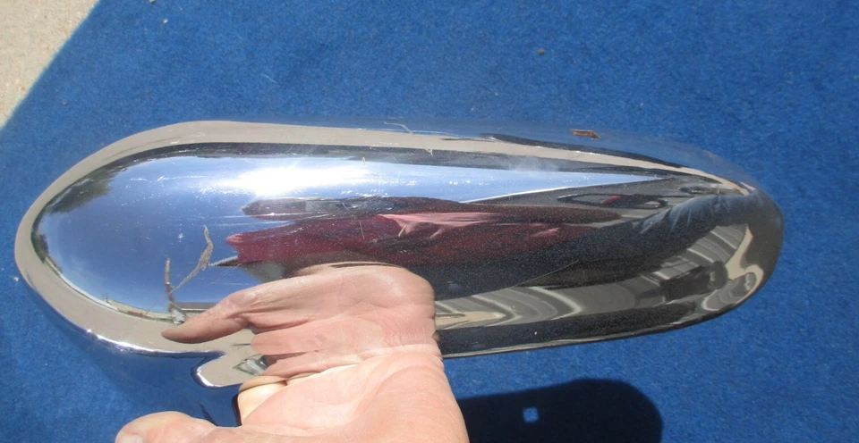 1959 Chevy Impala BelAir Biscayne extremidade do para-choque traseiro esquerdo fabricante de equipamento original GM Shinny Chome - Imagem 2 de 4