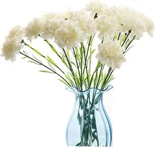 20 Inch Bouquets 10 Stem Carnations,Outdoor UV Resistant No Fade Artificial Flow