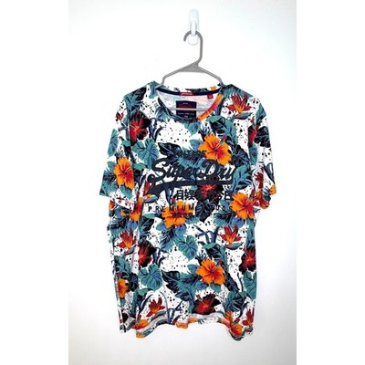 Superdry Premium Goods Hibiscus Lite Short Sleeve T-Shirt Sz 3XL Tropical 