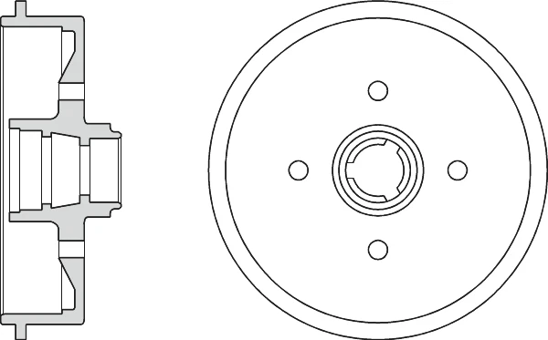 Brake Drum fits VW JETTA Mk1, Mk2 1.6 Rear 78 to 92 171501615 171501615A Apec - Image 2 of 4