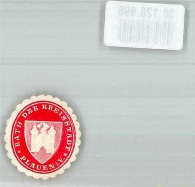 38126996 - 9900 Plauen Rat der Kreisstadt Plauen i. V. Siegelmarke