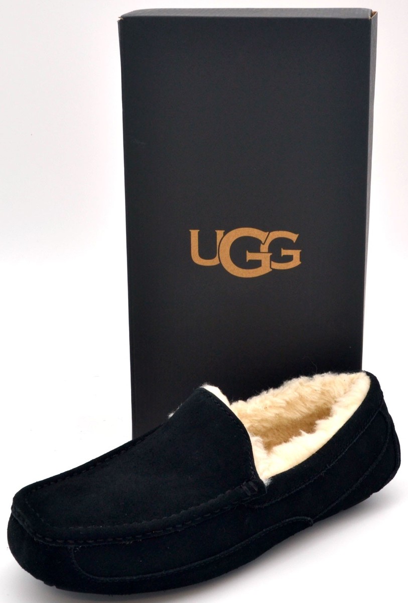 UGG Mens Ascot Slippers | Black | 1101110W-BLK | Authentic 