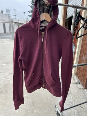 Burberry London Zip up Hoodie Sweater Womens Sz M Full Zip