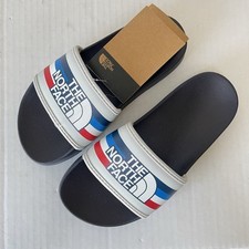 The North Face Youth Base Camp Slide III Slip On Unisex Sandals 3 Red/White/Blue