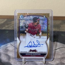 2023 Bowman Chrome Geraldo Quintero #CPA-GQ Gold Shimmer Auto /50 Braves