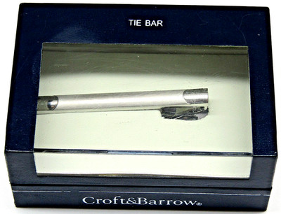 Croft & Barrow Tie Bar Clip Two Tone Silver Men's Formal Wear in Original Case