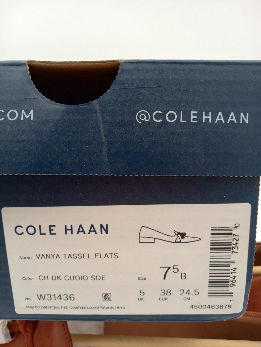 Cole Haan Vanya Tassel Flats Shoes Womens Brown Suede Loafers