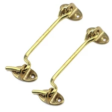 Risbay Privacy Hook and Eye Latch 4" Brass Gate Latch Barn Door Lock Cabin Ho...