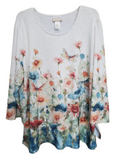 Alfred Dunner Woman Dragonfly Floral 3/4 Slee...