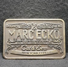 WH03147 VINTAGE 1990s  MARC ECKO  CUT  SEW ADVERTISEMENT BRASS BELT BUCKLE