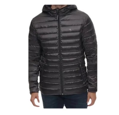 CALVIN KLEIN 5F Rated Premium Down Puffer Jacket-Hooded-Inner Bib-Packable-Sz M