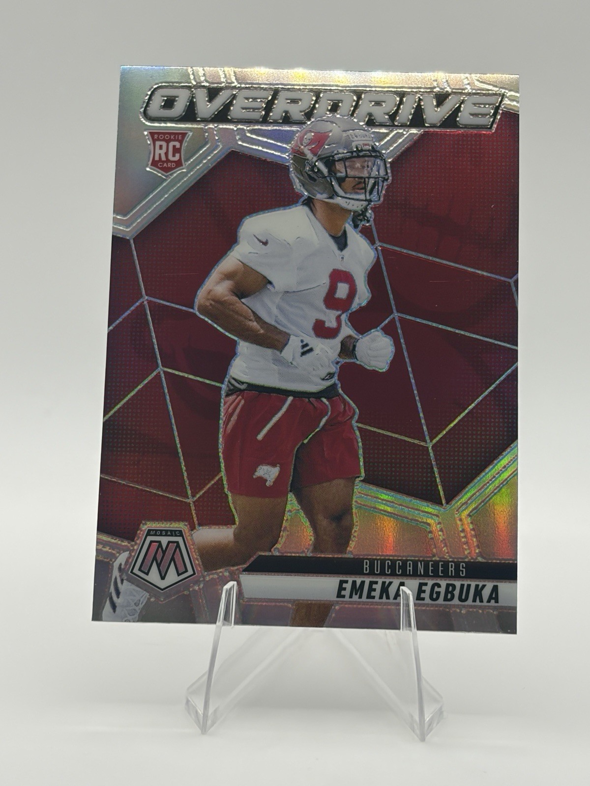 2025 Panini Mosaic - Overdrive Mosaic Emeka Egbuka #5 Silver Prizm (RC)