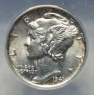 ANACS MS 62 FB (Full Bands) - 1941 P Silver Mercury Dime. Under-Graded. A1388.