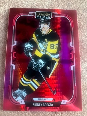 Sidney CROSBY 2025-26 OPC Platinum Hky Red PRISM #/199 Parallel #52 Penguins