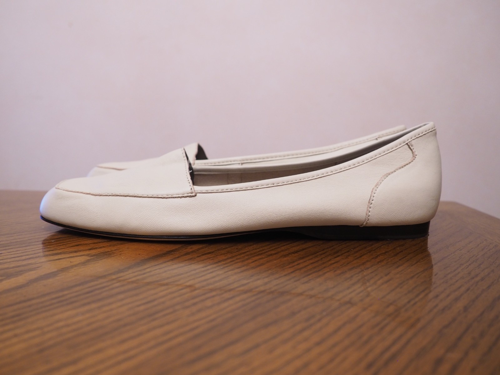 ARRAY Freedom Ivory Leather Square Toe Slip-On Fl… - image 2
