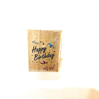 Wood Block Rubber Stamp Happy Birthday Noteworthy Vintage 1993