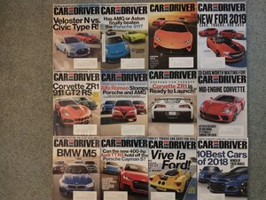 Car and Driver magazine lot of 12 Jan.-Dec. 2018