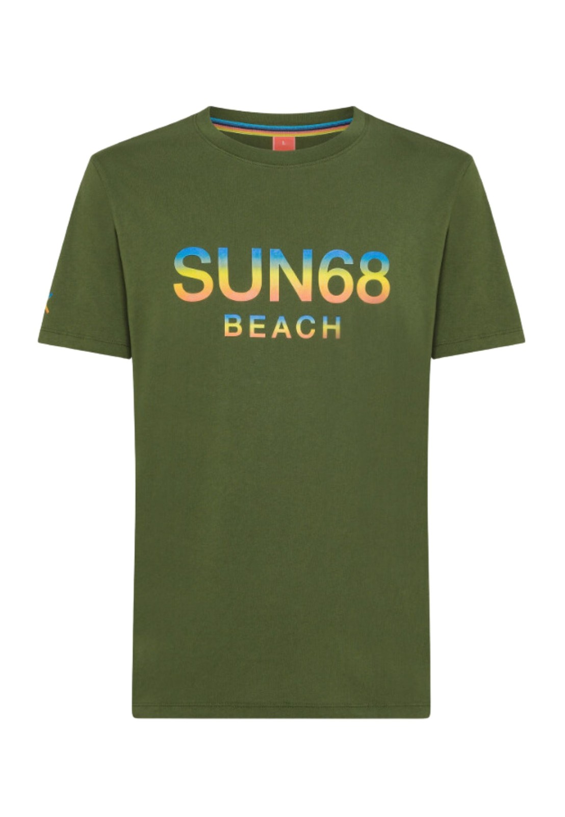 Пляжная футболка Sun68 с крупным логотипом Kurzarm Herren Baumwolle Dunkelgrn 13590₽
