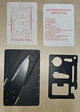 Credit Card Knife And Wallet 11 In 1 Multitool - Black