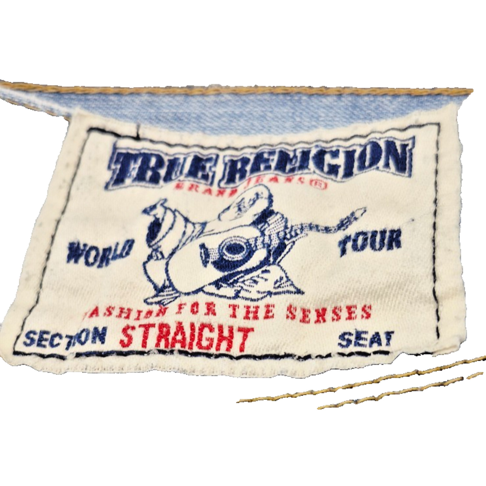 VTG True Religion Jeans Ricky Distressed Size 34 Waist x 32 Inseam Straight Leg thumbnail 2