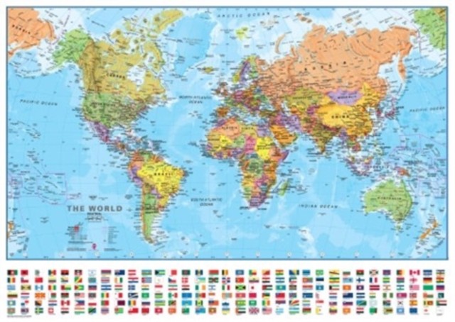 World political laminated (Sheet map, rolled)