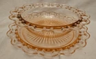 Anchor Hocking Old Colony Pink Depression Glass Open Lace Edge Bowl Plate Set