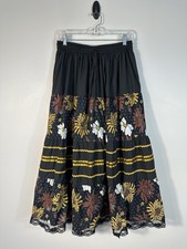 Magic Skirt Womens Small Floral Tiered Y2K Whimsigoth Dark Fairy Forest