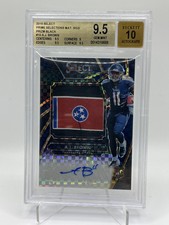 AJ Brown 2019 Panini Select 1/1 Black Prizm NFL Tri Star Patch Auto RC - BGS 9.5