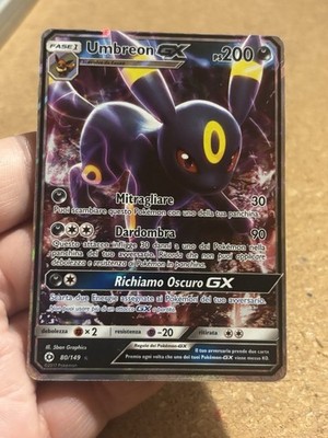 Umbreon GX 80/149 Full Art Holo Sonne Und Mond Rare Pokemon Karte Ita Poor Played