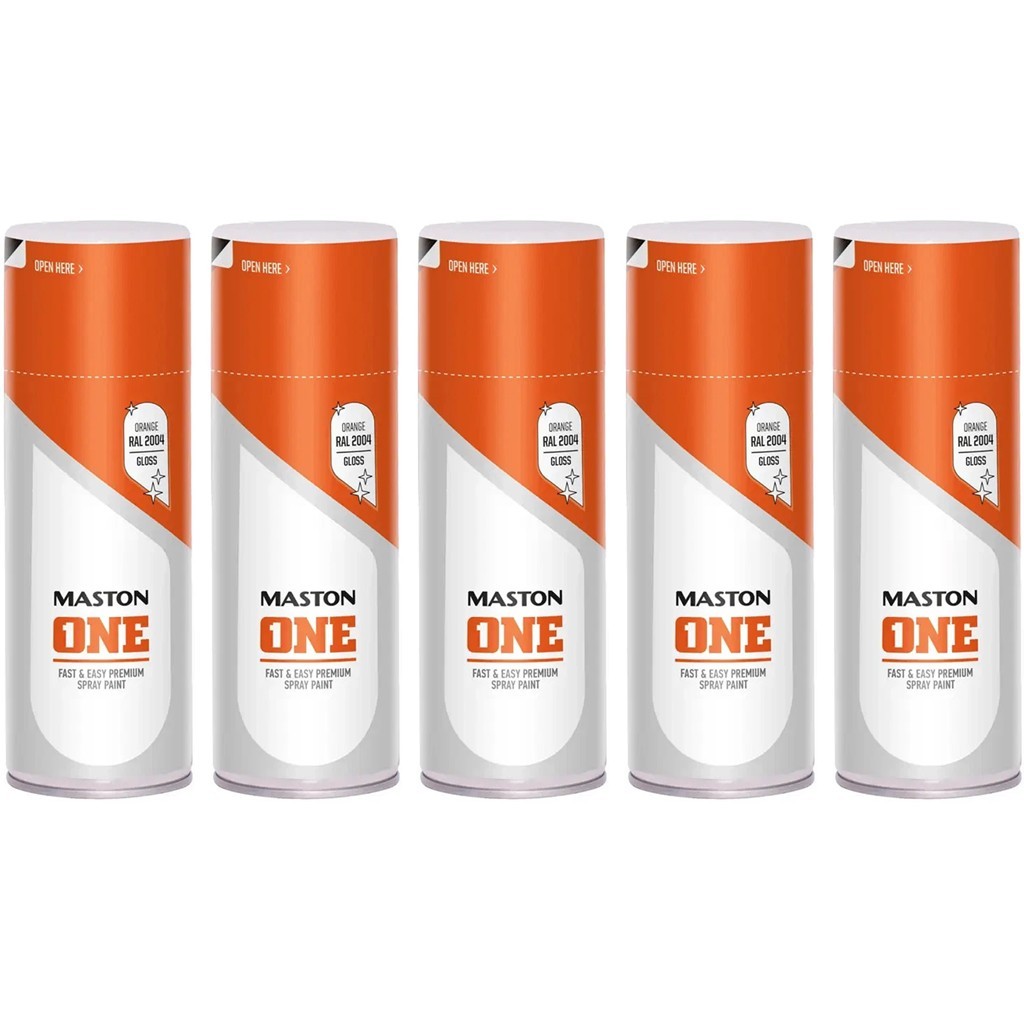 16x Maston ONE Orange Gloss 400ml Spray Paint RAL 2004 Can Metal Wood Plastic - Image 6