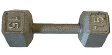 15 LB Weight Dumbbell Gray
