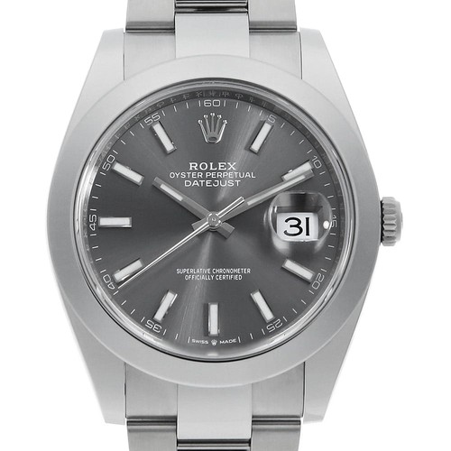 ROLEX Datejust 41 126300 slate (Grey) 3-row bar oyster bracele...