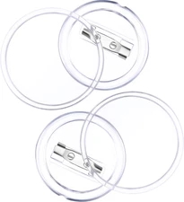 Chinco 50 Pack Acrylic Button Pins Badge Clear Custom Button Pins Kit Blank Phot