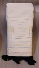 Pottery Barn Baby Organic Sydney Black Tassel Crib Skirt Cotton yellow pink blue