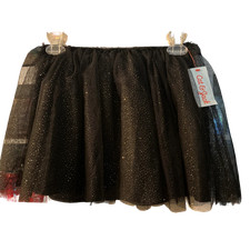 Cat Jack Girls Black Glitter Tulle Tutu Skirt Size M 7/8