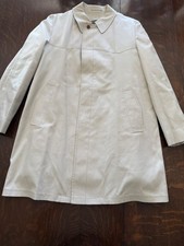 London Fog Men's Trench Coat Raincoat Removeable Faux Fur Lining Beige 44 Long