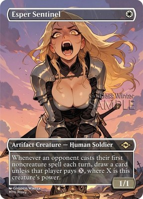 MTG - Esper Sentinel - Fanart Borderless Style - EDH / Playtest | eBay