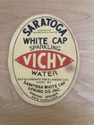 Vintage & Original SARATOGA WHITE CAP SPARKLING VICHY WATER Label — photo 2