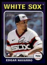 2024 Topps Heritage - Rookies Edgar Navarro #362 (RC) Purple Chrome 