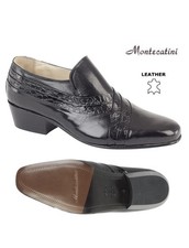 Mens Montecatini Soft Leather Shoes Formal Business Wedding Pleated Vamp Shoe