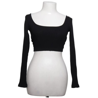 Stradivarius, Crop Top, Größe: XS, Schwarz, Einfarbig, Rippenstrick, Damen #vAz